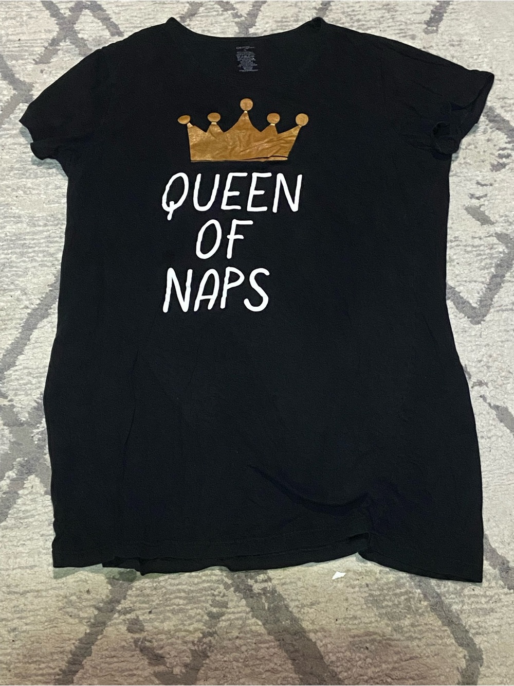 George Black Women's 'Queen of Naps' Pajama Top with Gold Crown
